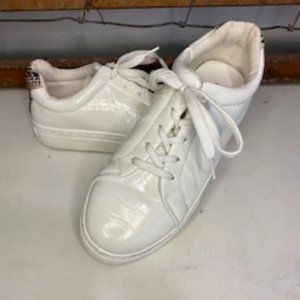 White Snake Skin Sneakers